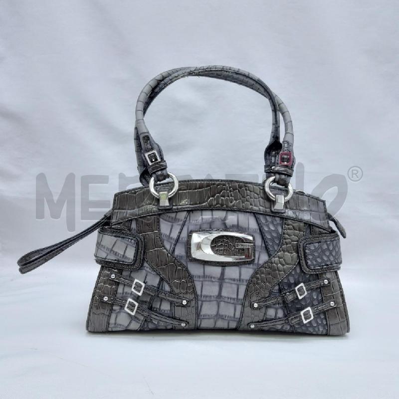BORSA DONNA GUESS GRIGIO STAMPA COCCO METALLERIA ARGENTATA | Mercatino dell'Usato San maurizio canavese 1