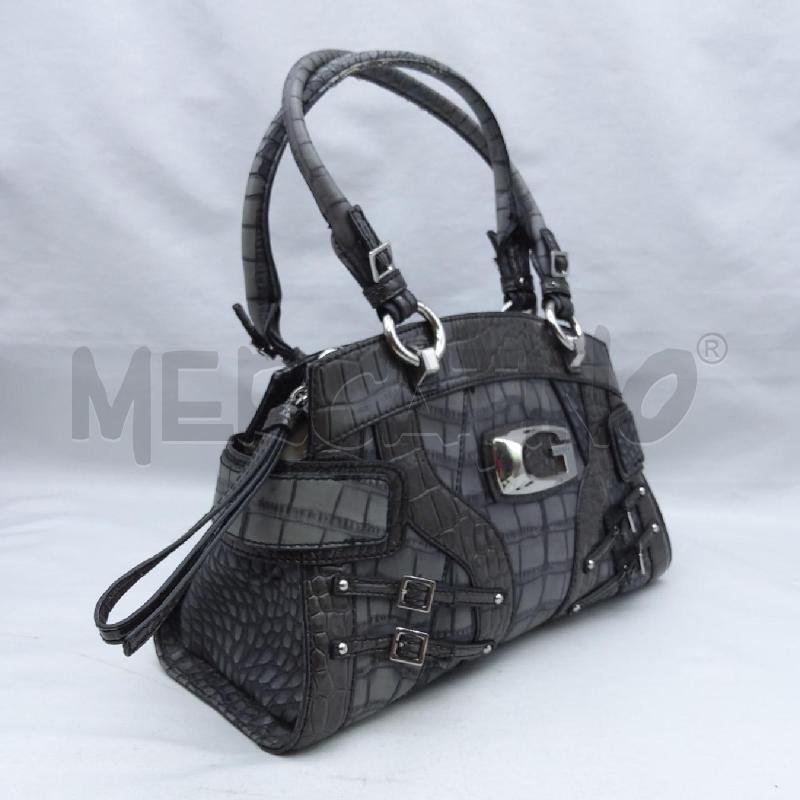 BORSA DONNA GUESS GRIGIO STAMPA COCCO METALLERIA ARGENTATA | Mercatino dell'Usato San maurizio canavese 2