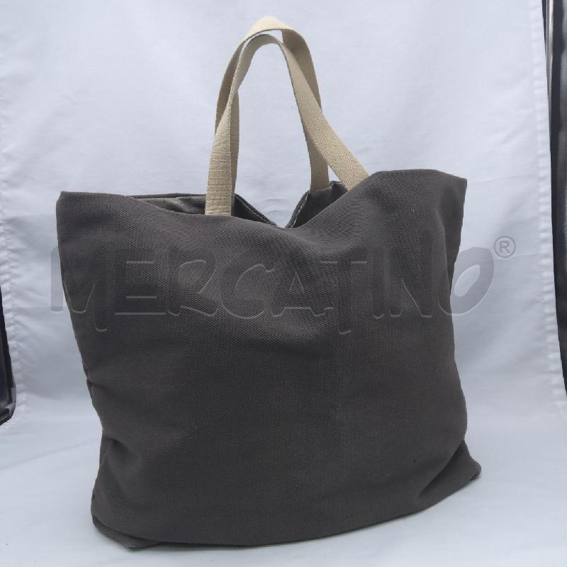 BORSA DONNA MUUN MARRONE GRIGIO MANICI BEIGE  | Mercatino dell'Usato San maurizio canavese 4
