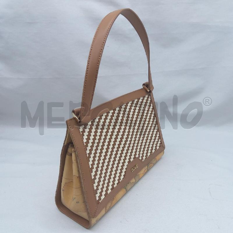 BORSA DONNA PRIMA CLASSE SOTTOSPALLA INTRECCIO BIANCO E TABACCO  | Mercatino dell'Usato San maurizio canavese 4
