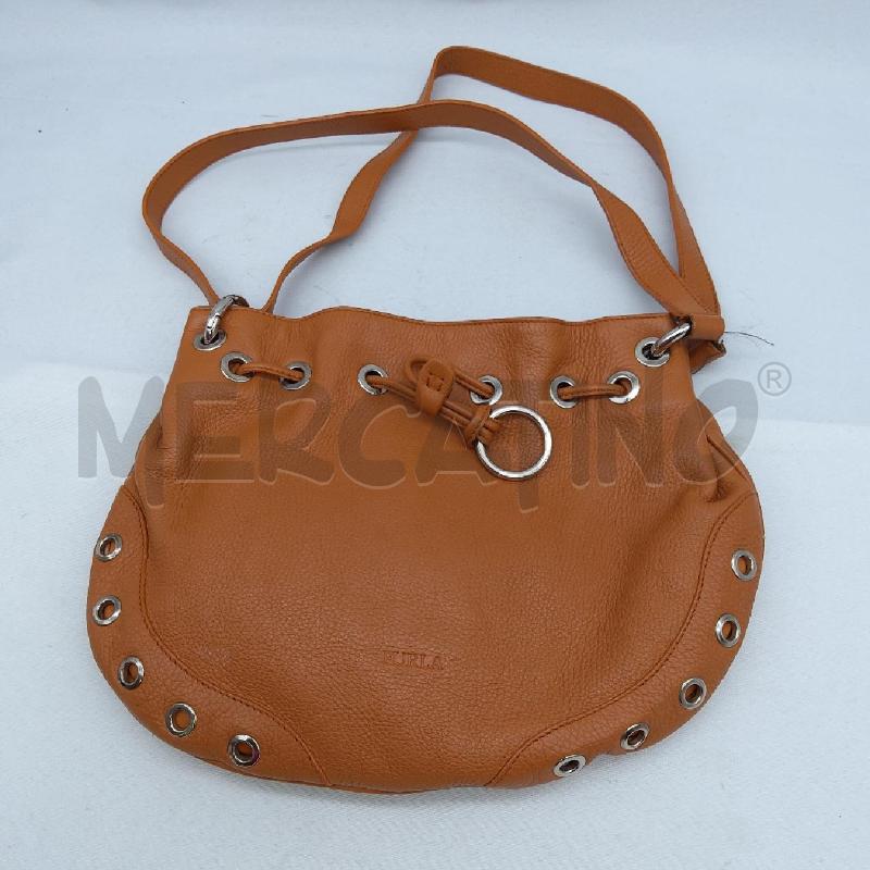 BORSA DONNA VERA PELLE FURLA MARRONE CERCHIETTI | Mercatino dell'Usato San maurizio canavese 1