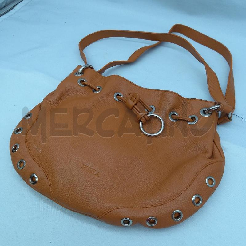 BORSA DONNA VERA PELLE FURLA MARRONE CERCHIETTI | Mercatino dell'Usato San maurizio canavese 3