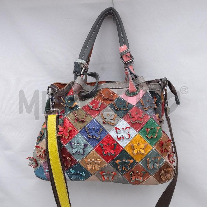BORSA D VERA PELLE FARFALLE ROMBI COLOR  | Mercatino dell'Usato San maurizio canavese 1
