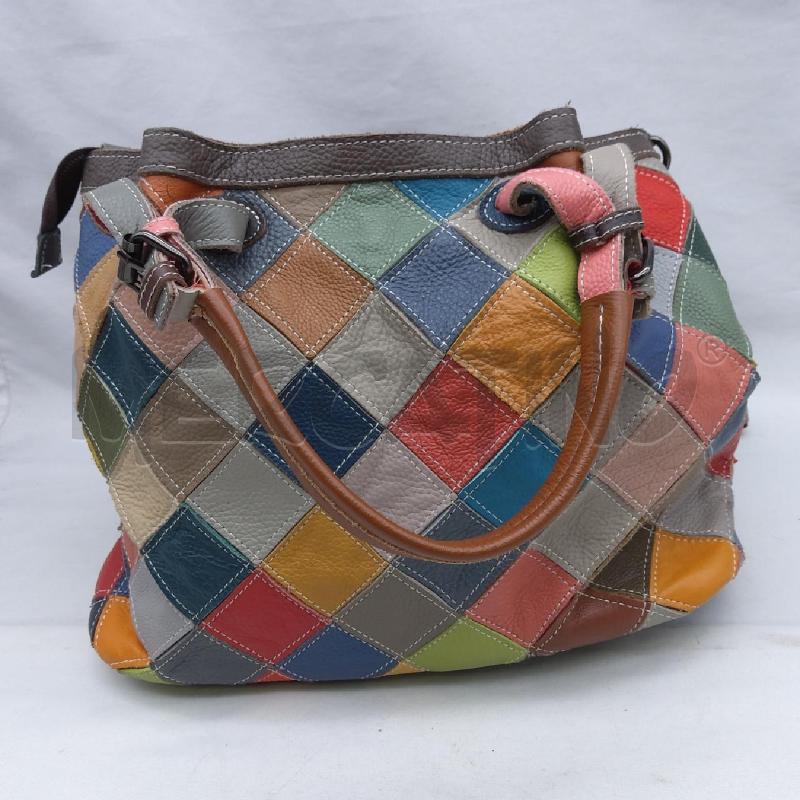 BORSA D VERA PELLE FARFALLE ROMBI COLOR  | Mercatino dell'Usato San maurizio canavese 3