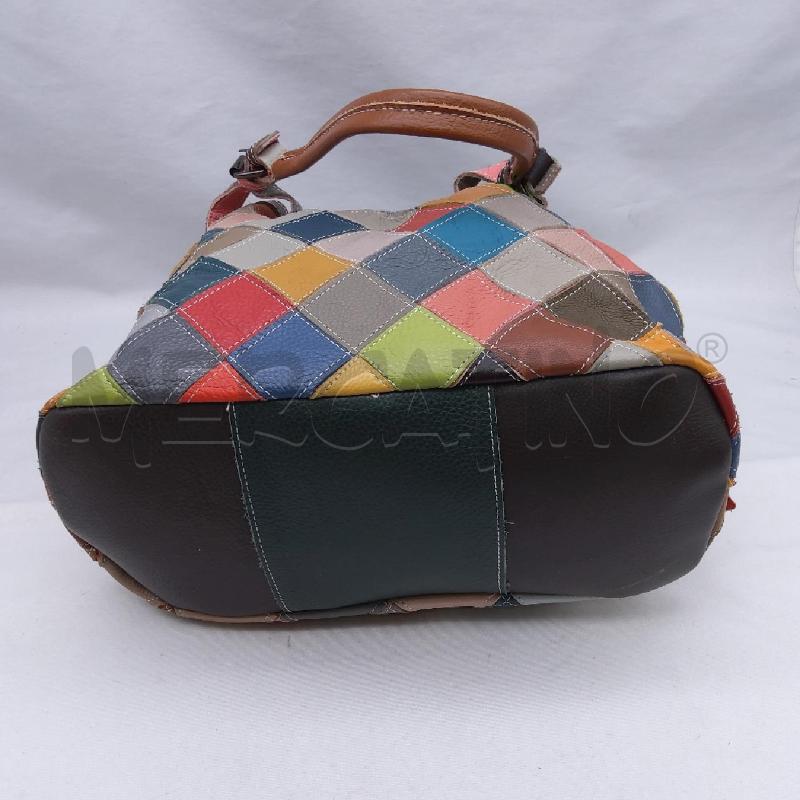 BORSA D VERA PELLE FARFALLE ROMBI COLOR  | Mercatino dell'Usato San maurizio canavese 5