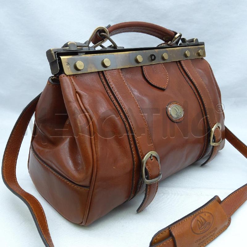 BORSA FIRENZE VERA PELLE MODELLO DOTTORE MARRONE CON TRACOLLA | Mercatino dell'Usato San maurizio canavese 4