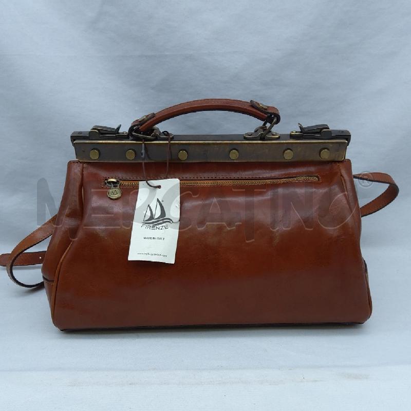 BORSA FIRENZE VERA PELLE MODELLO DOTTORE MARRONE CON TRACOLLA | Mercatino dell'Usato San maurizio canavese 5