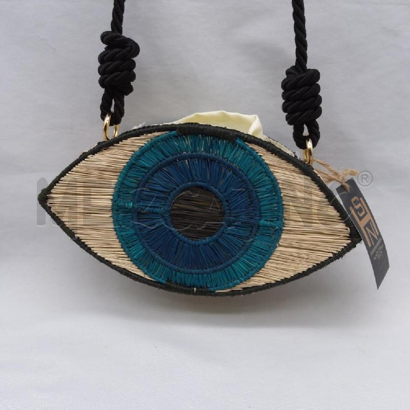 BORSETTA DONNA SHN HANDMADE RAFIA OCCHIO  | Mercatino dell'Usato San maurizio canavese 1