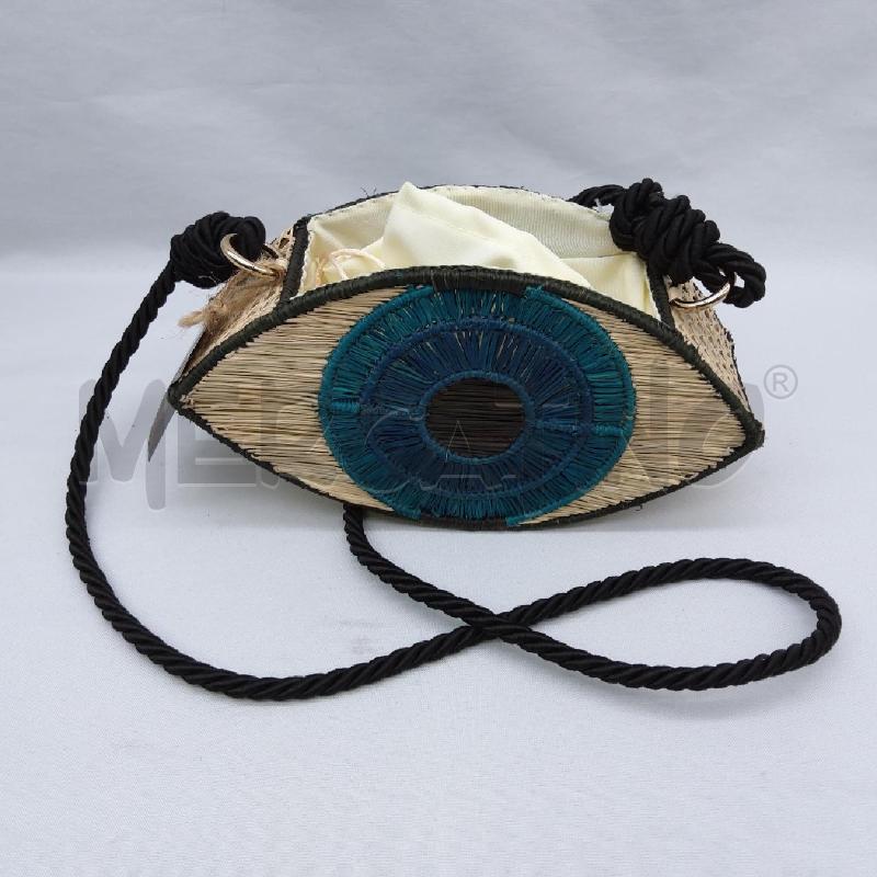 BORSETTA DONNA SHN HANDMADE RAFIA OCCHIO  | Mercatino dell'Usato San maurizio canavese 4