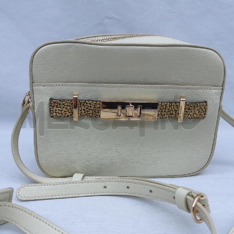 BORSETTA TRACOLLA BORBONESE PELLE SAFFIANO INSERTO OCCHIO DI PERNICE  | Mercatino dell'Usato San maurizio canavese 1