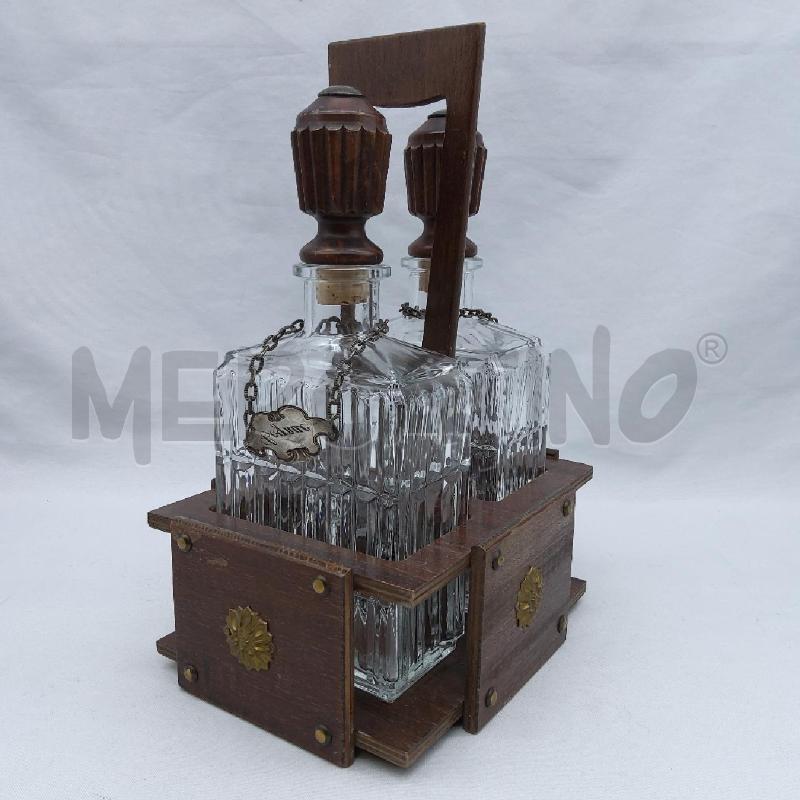 BOTTIGLIE LIQUORE PZ. 2 SUPPORTO LEGNO TARGHETTA | Mercatino dell'Usato San maurizio canavese 2