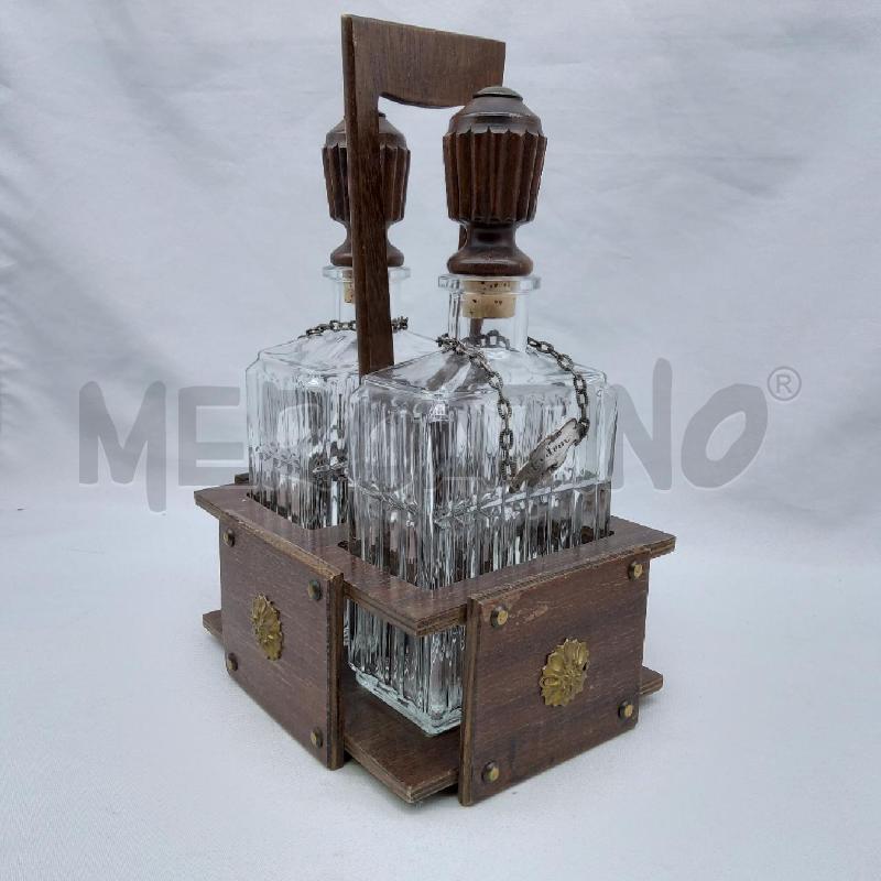 BOTTIGLIE LIQUORE PZ. 2 SUPPORTO LEGNO TARGHETTA | Mercatino dell'Usato San maurizio canavese 3