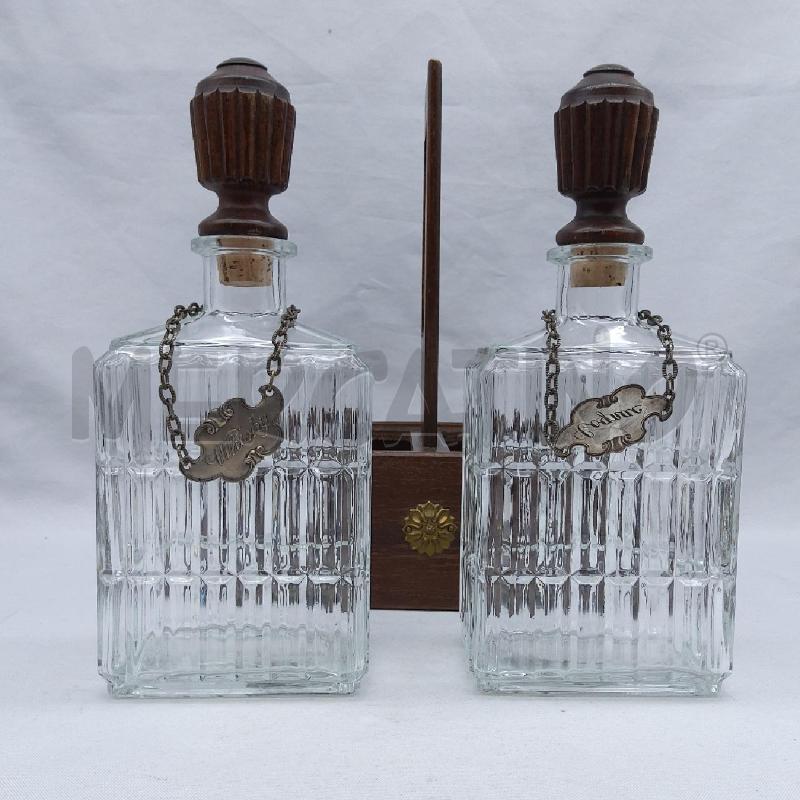 BOTTIGLIE LIQUORE PZ. 2 SUPPORTO LEGNO TARGHETTA | Mercatino dell'Usato San maurizio canavese 4