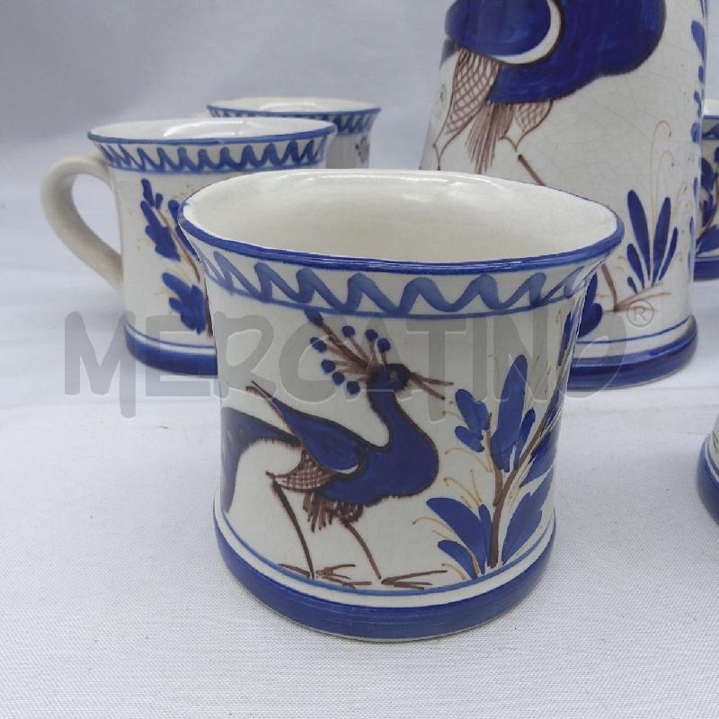 BROCCA CERAMICA BIANCO BLU PAVONI + 6 BOCCALI | Mercatino dell'Usato San maurizio canavese 2