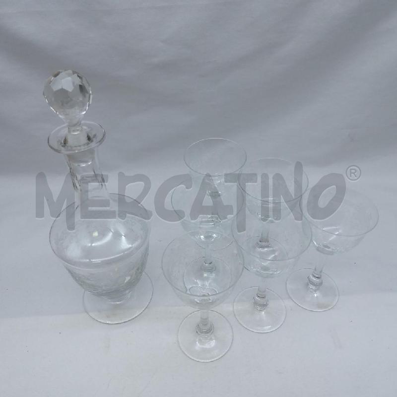 CALICI VINO PZ 6 VETRO MOLATO + BOTTIGLIA | Mercatino dell'Usato San maurizio canavese 4