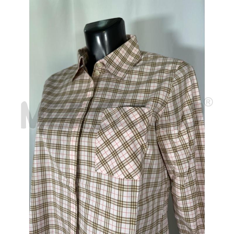 CAMICIA DONNA BURBERRY ROSA RIGHE BEIGE  | Mercatino dell'Usato San maurizio canavese 4