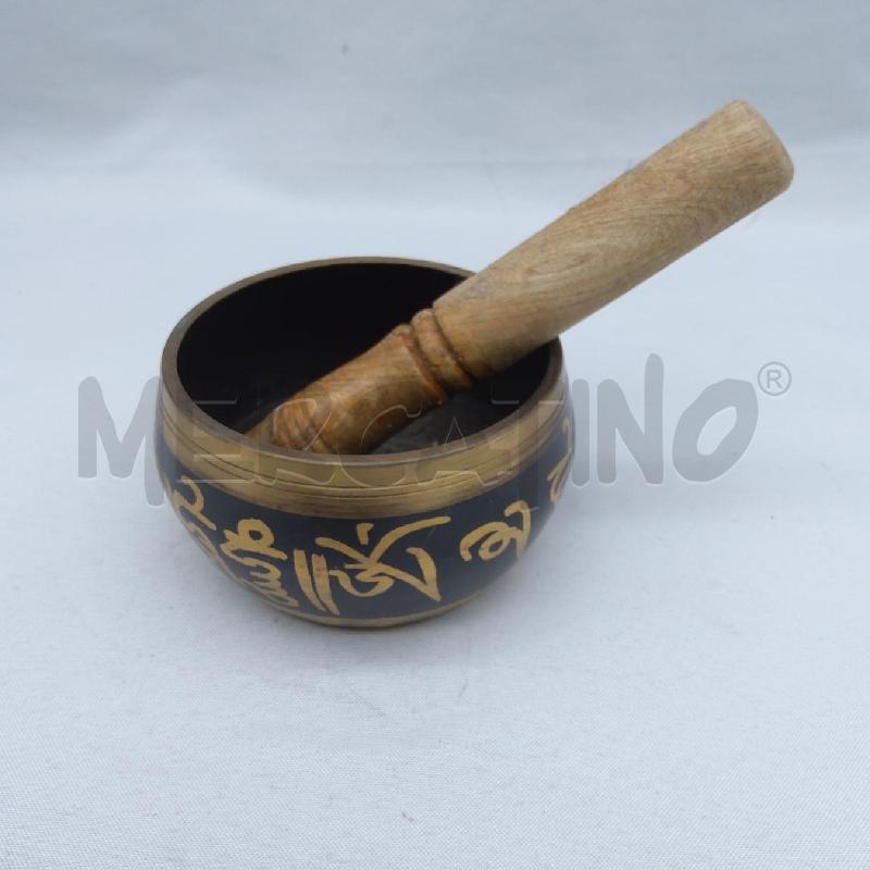 CAMPANA TIBETANA METALLO NERO ORO | Mercatino dell'Usato San maurizio canavese 1