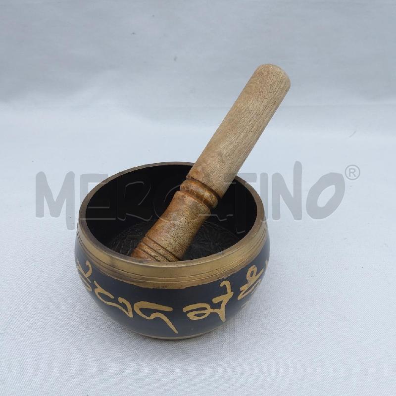 CAMPANA TIBETANA METALLO NERO ORO | Mercatino dell'Usato San maurizio canavese 2