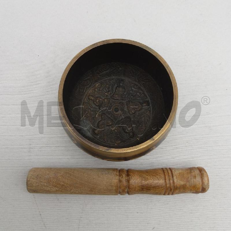 CAMPANA TIBETANA METALLO NERO ORO | Mercatino dell'Usato San maurizio canavese 3