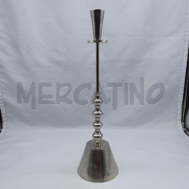 CANDELABRO ACCIAIO BASE CONICA H CM 51 | Mercatino dell'Usato San maurizio canavese 1