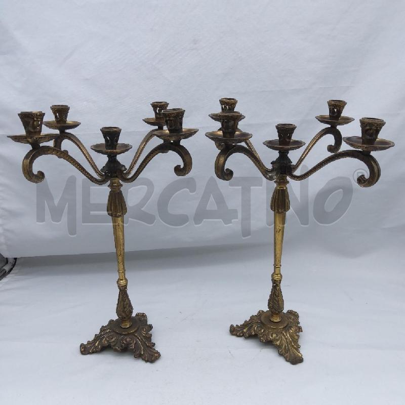 CANDELABRO COPPIA DORATO 5 POSTI  | Mercatino dell'Usato San maurizio canavese 1