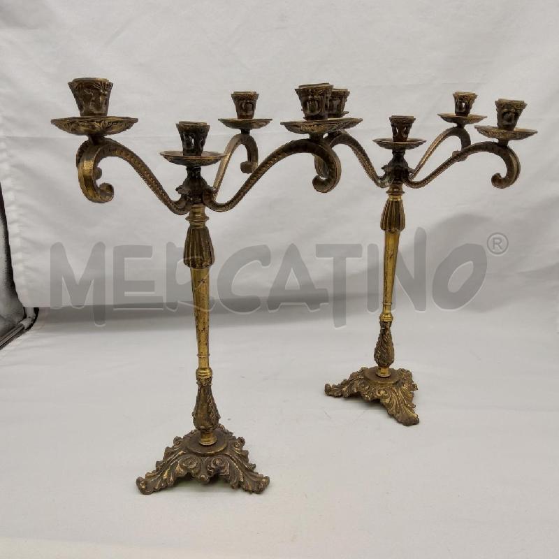 CANDELABRO COPPIA DORATO 5 POSTI  | Mercatino dell'Usato San maurizio canavese 4