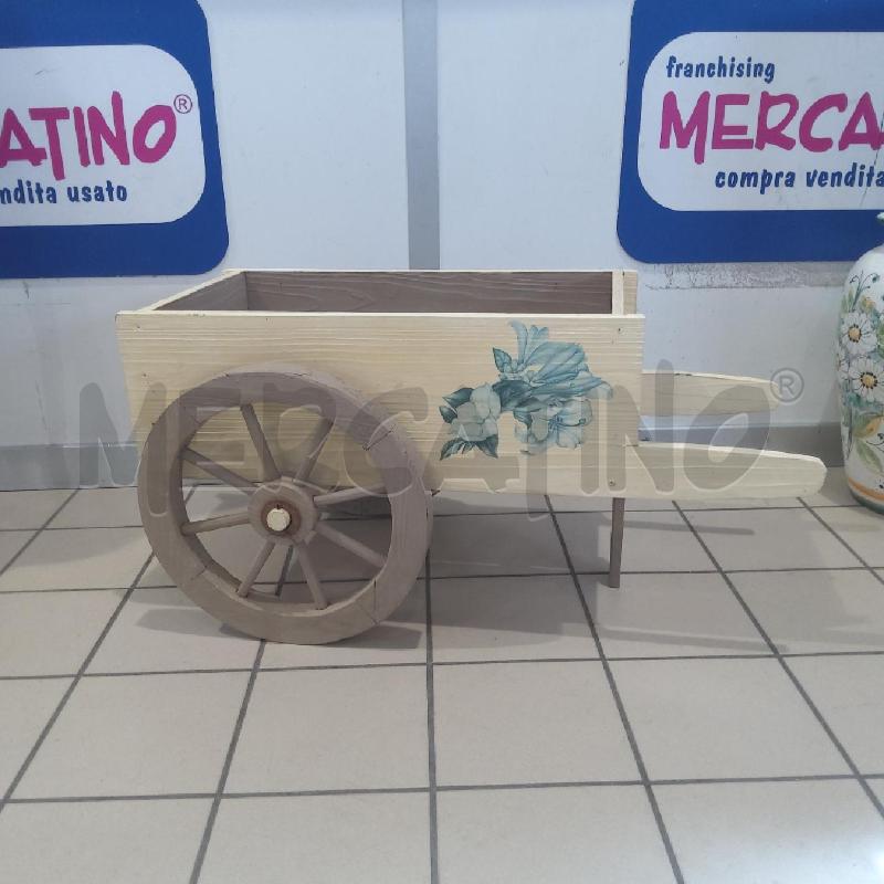 CARRETTINO LEGNO CREMA FIORI | Mercatino dell'Usato San maurizio canavese 1