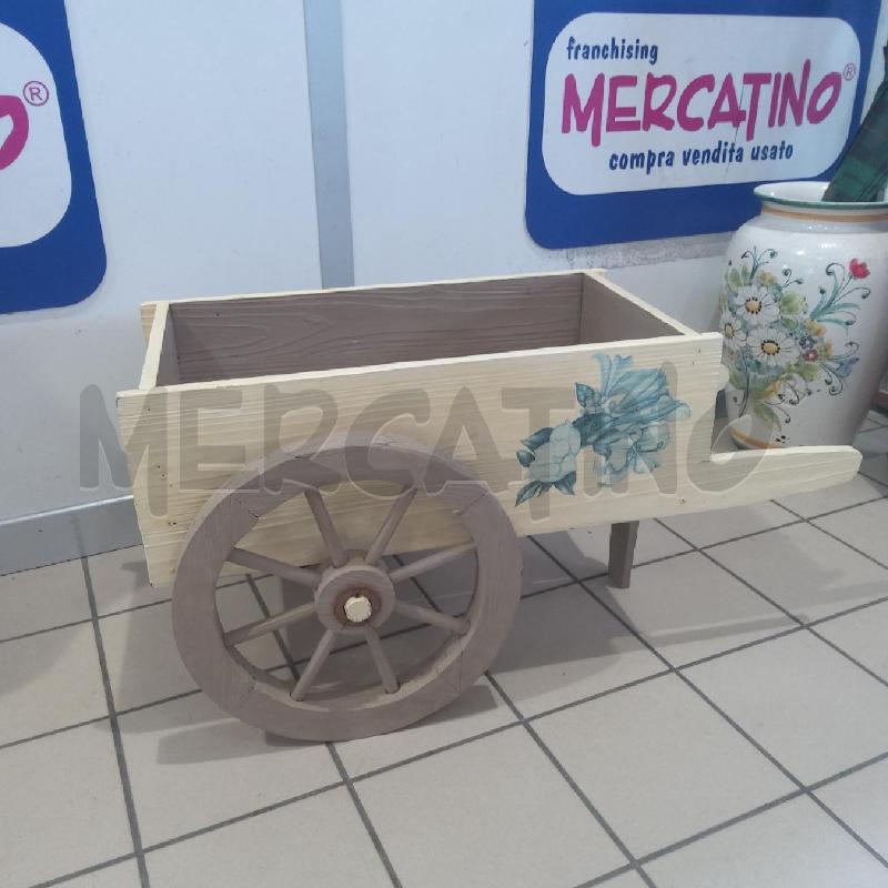 CARRETTINO LEGNO CREMA FIORI | Mercatino dell'Usato San maurizio canavese 2