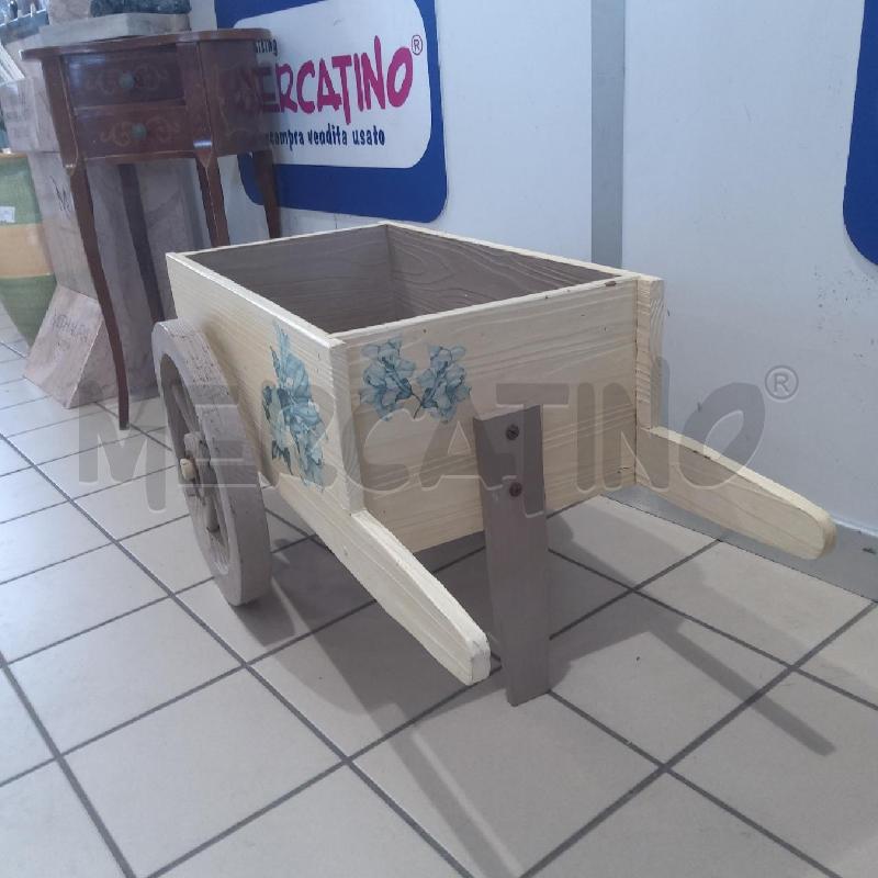 CARRETTINO LEGNO CREMA FIORI | Mercatino dell'Usato San maurizio canavese 3