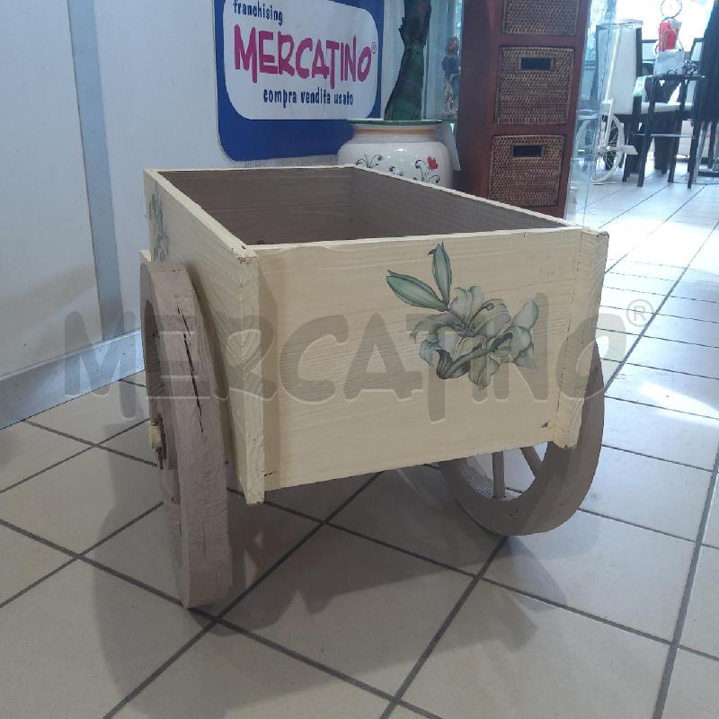 CARRETTINO LEGNO CREMA FIORI | Mercatino dell'Usato San maurizio canavese 4