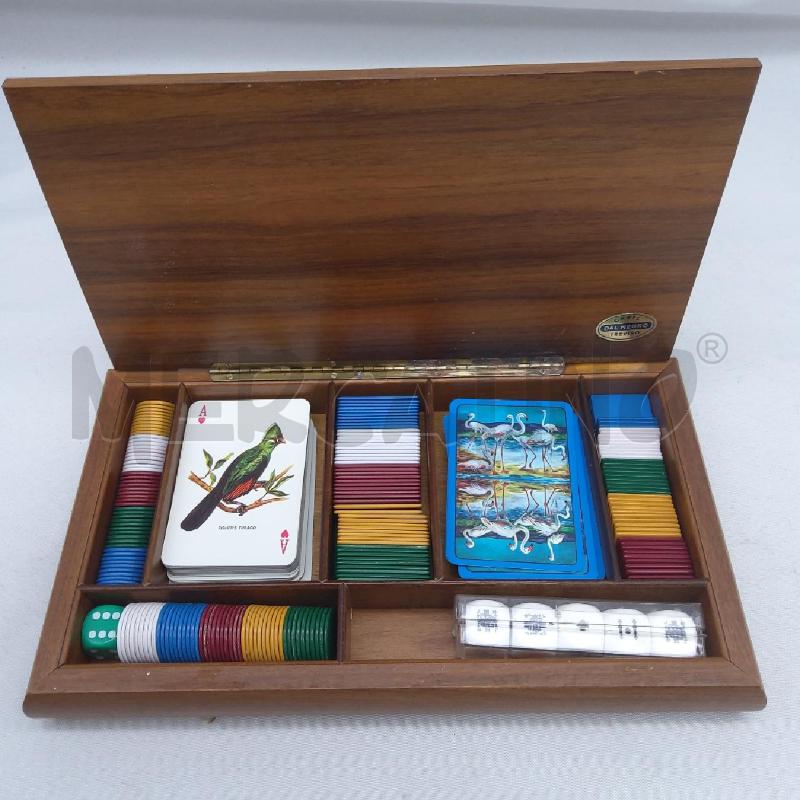 CARTE DA GIOCO COFANETTO LEGNO E FISH | Mercatino dell'Usato San maurizio canavese 4