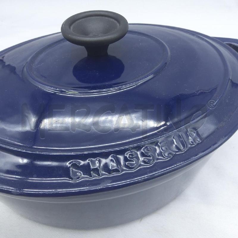 CASSERUOLA CHASSEUR GHISA SMALTATA BLU VIOLA | Mercatino dell'Usato San maurizio canavese 2