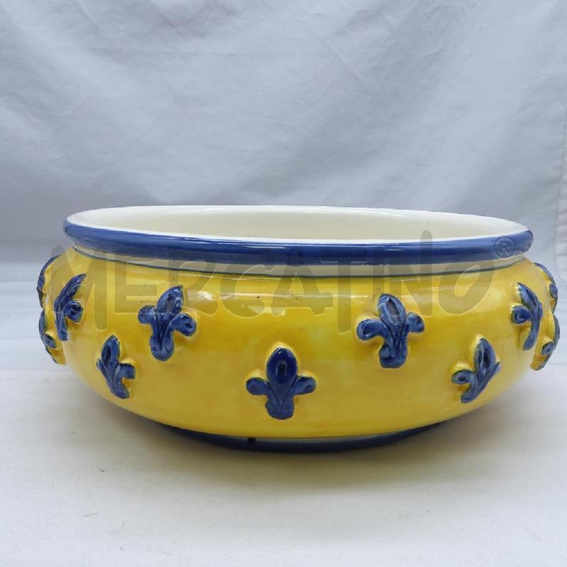 CENTROTAVOLA CERAMICA GIALLO BLU GIGLI FIRENZE | Mercatino dell'Usato San maurizio canavese 1