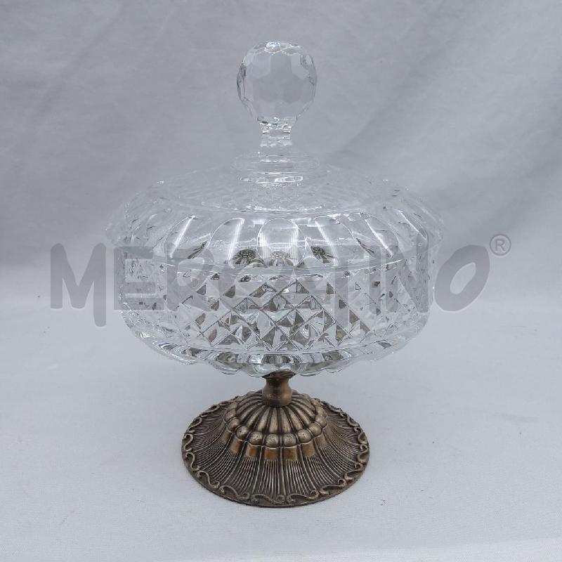 CENTROTAVOLA COPPA CRISTALLO BASE METALLO | Mercatino dell'Usato San maurizio canavese 1
