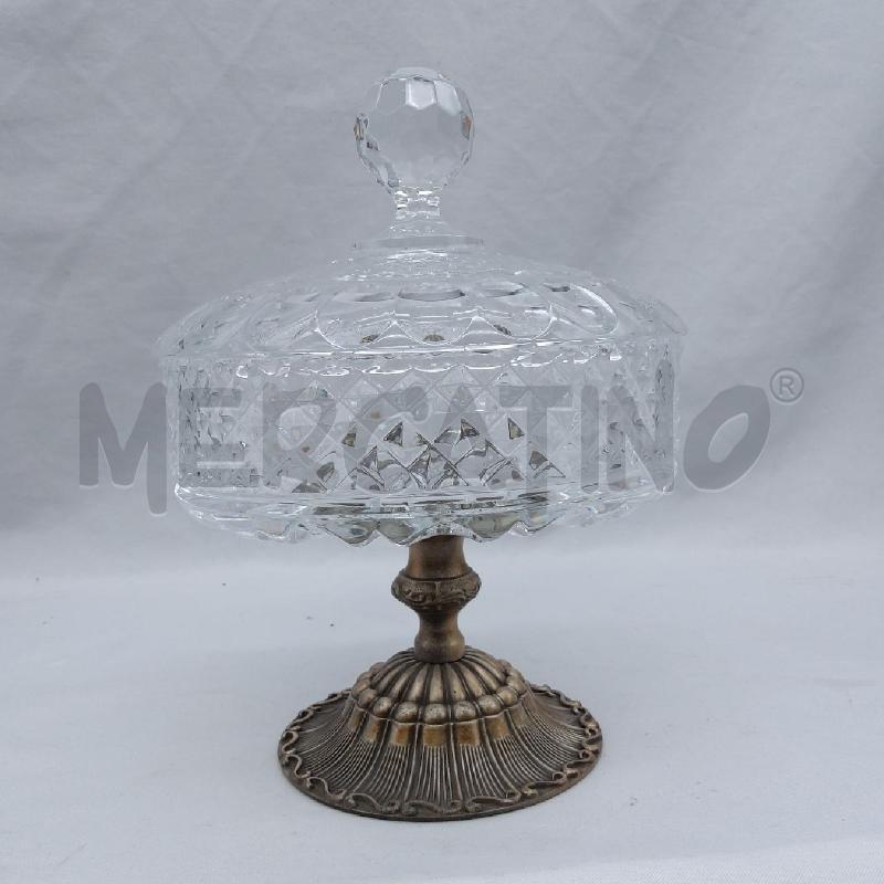 CENTROTAVOLA COPPA CRISTALLO BASE METALLO | Mercatino dell'Usato San maurizio canavese 3