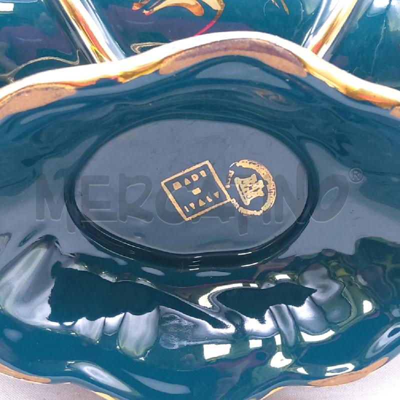 CENTROTAVOLA OVALE CERAM FIRENZE VERDE ORO 2 MAN PERCI AMORFI | Mercatino dell'Usato San maurizio canavese 4