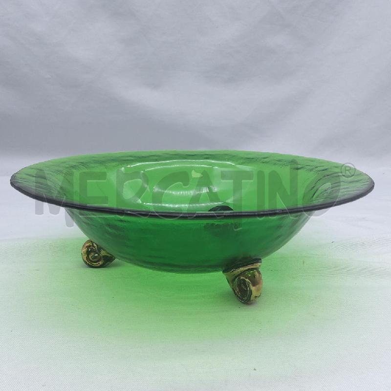 CENTROTAVOLA VETRO VERDE PIEDINI ORO | Mercatino dell'Usato San maurizio canavese 1