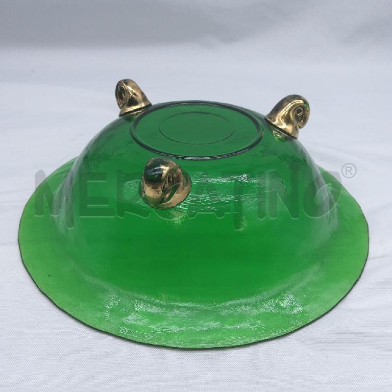 CENTROTAVOLA VETRO VERDE PIEDINI ORO | Mercatino dell'Usato San maurizio canavese 3