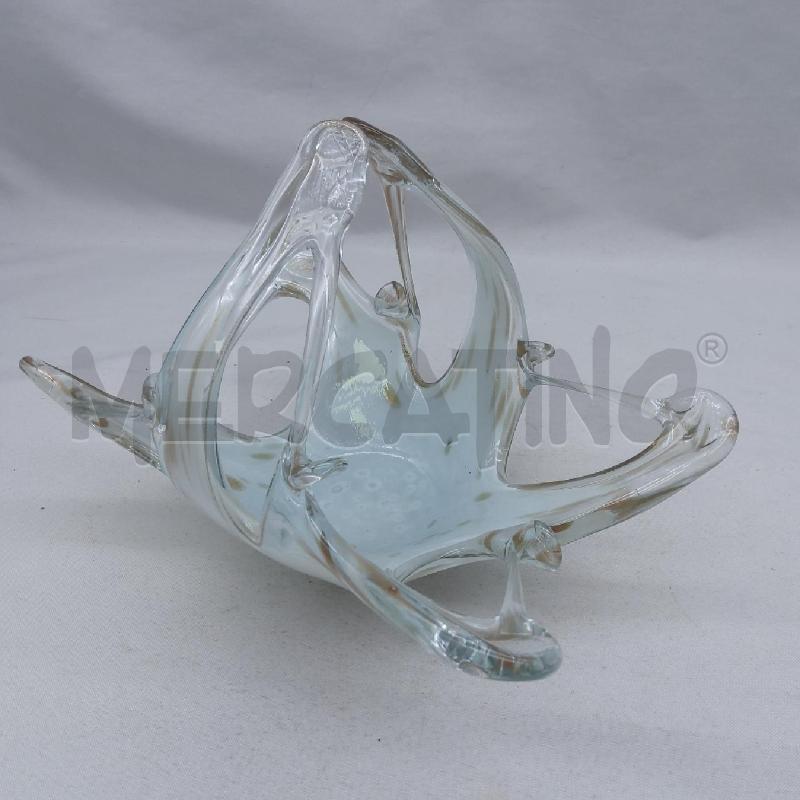 CESTINO VETRO MURANO BIANCO MACCHIE ORO | Mercatino dell'Usato San maurizio canavese 3