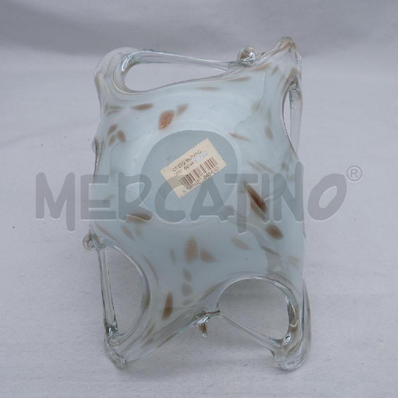 CESTINO VETRO MURANO BIANCO MACCHIE ORO | Mercatino dell'Usato San maurizio canavese 4