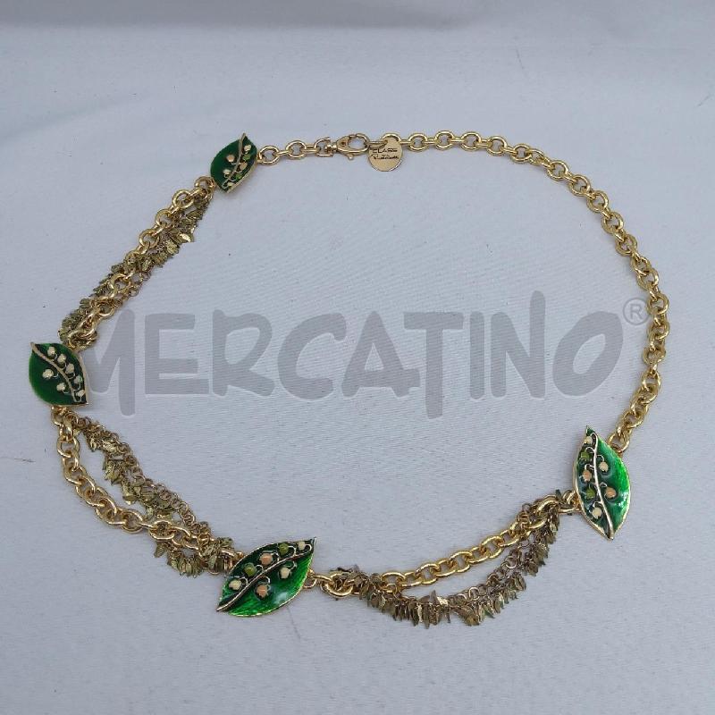 CINTURA DONNA ROBERTO CAVALLI CATENA DORATA FOGLIE MUGHETTO | Mercatino dell'Usato San maurizio canavese 1