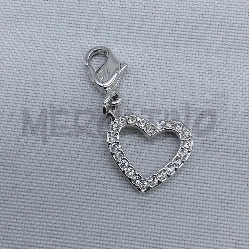 CIONDOLO SWAROVSKI CUORE ARGENTATO PUNTO LUCE  | Mercatino dell'Usato San maurizio canavese 1