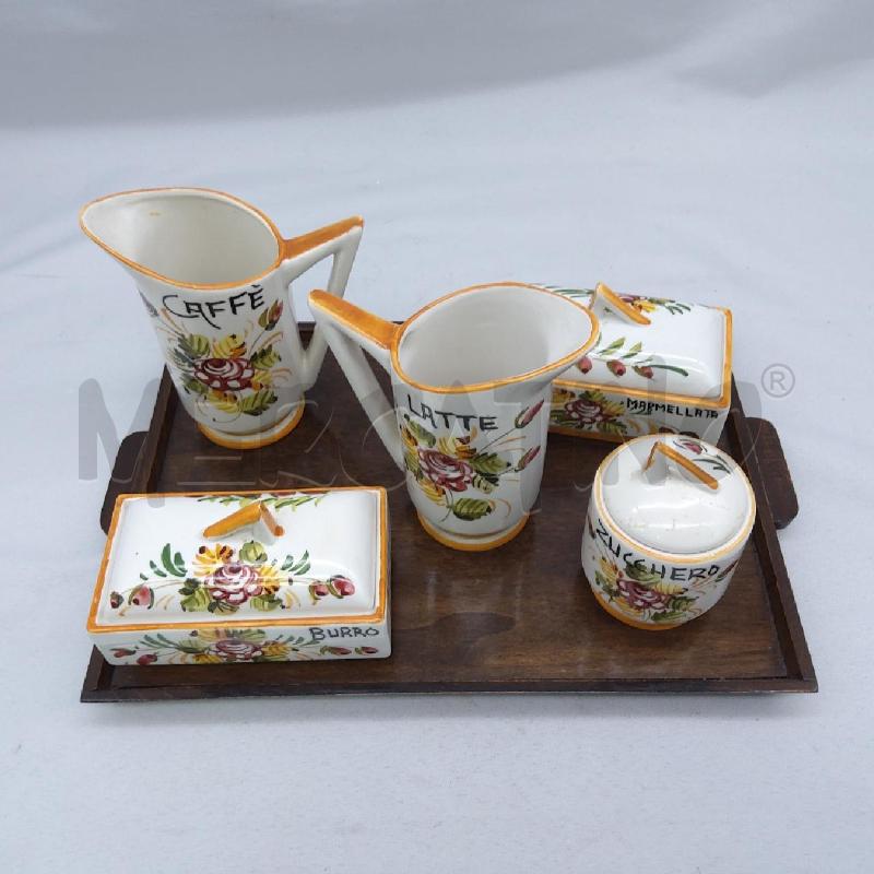 COLAZIONE SET CERAMICA BURRO+MARMELLATA+ZUCC+LATT+CAFF+VASSOIO | Mercatino dell'Usato San maurizio canavese 2