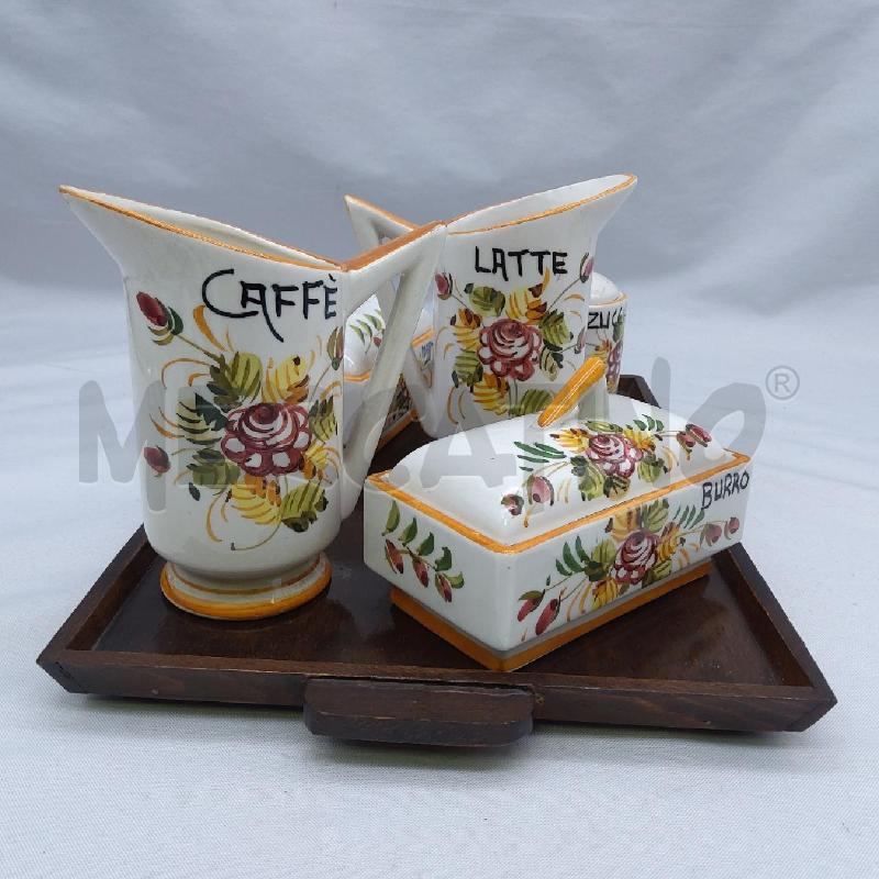 COLAZIONE SET CERAMICA BURRO+MARMELLATA+ZUCC+LATT+CAFF+VASSOIO | Mercatino dell'Usato San maurizio canavese 3