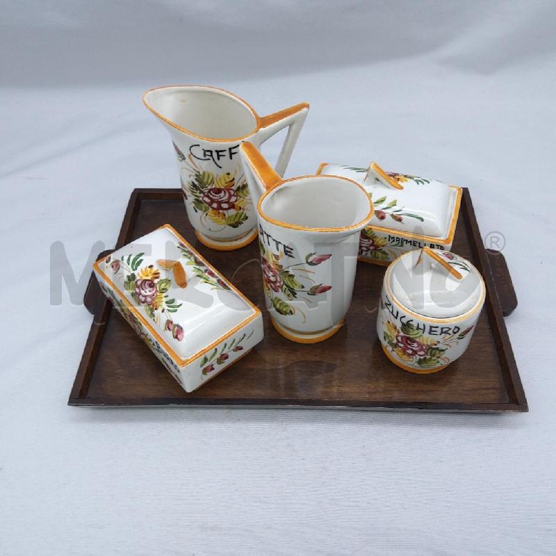 COLAZIONE SET CERAMICA BURRO+MARMELLATA+ZUCC+LATT+CAFF+VASSOIO | Mercatino dell'Usato San maurizio canavese 4