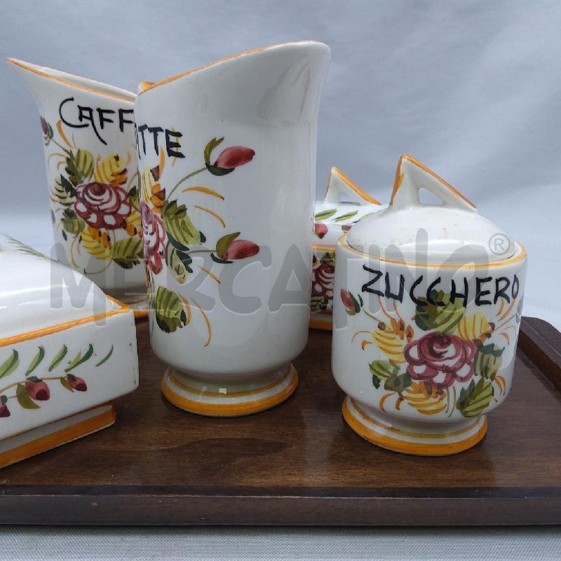 COLAZIONE SET CERAMICA BURRO+MARMELLATA+ZUCC+LATT+CAFF+VASSOIO | Mercatino dell'Usato San maurizio canavese 5