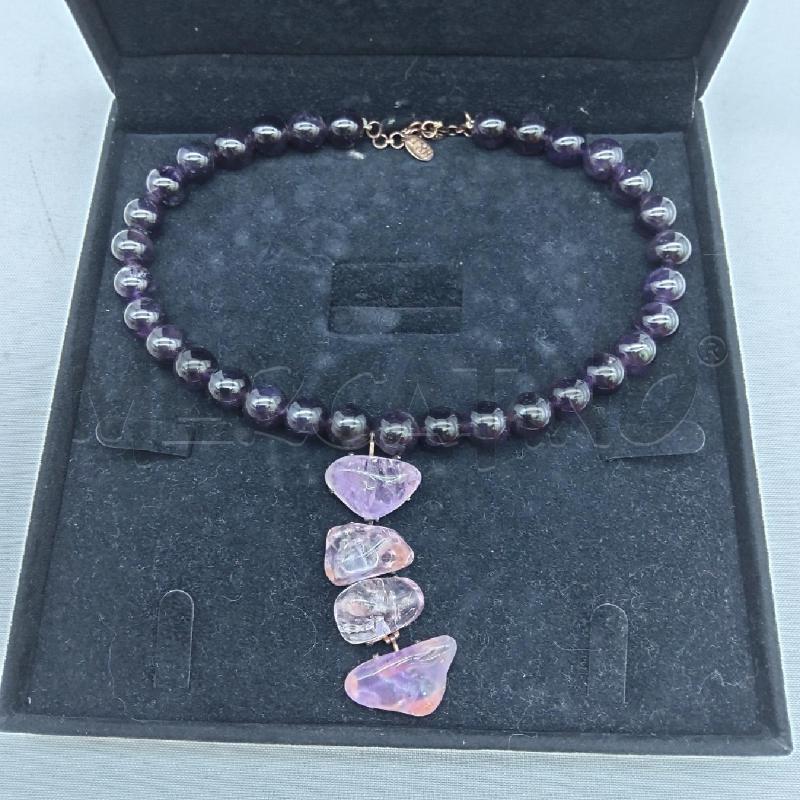 COLLANA ARTIGIANALE HANDMANDE AMETISTA E PIETRE NATURALI  | Mercatino dell'Usato San maurizio canavese 1
