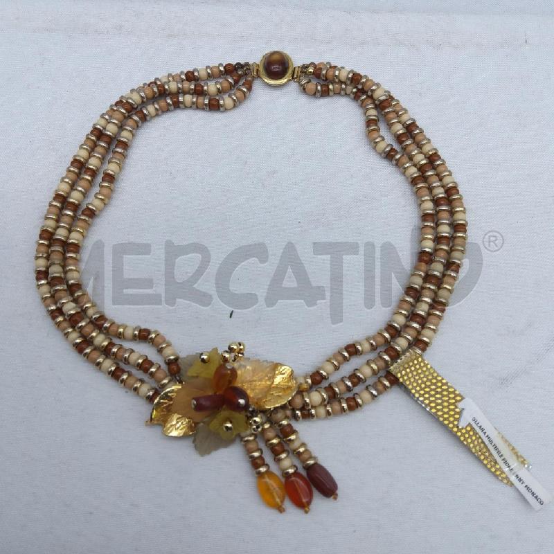 COLLANA ENNY BIJOUX PERLINE BEIGE NUDE CIONDOLO FIORE  | Mercatino dell'Usato San maurizio canavese 1