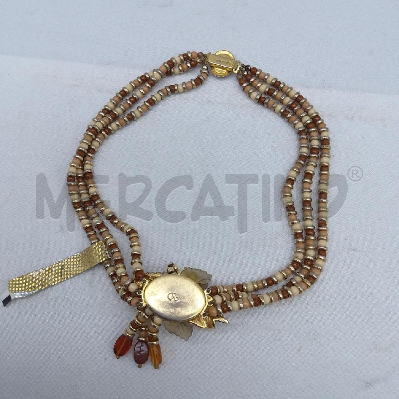 COLLANA ENNY BIJOUX PERLINE BEIGE NUDE CIONDOLO FIORE  | Mercatino dell'Usato San maurizio canavese 4