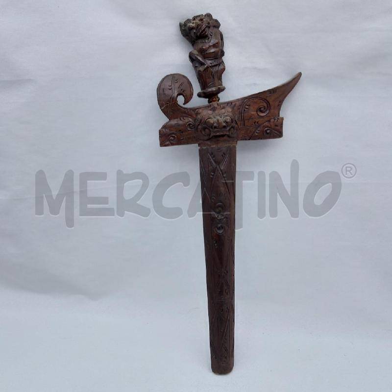 COLTELLO DECORATIVO LEGNO INTARSIATO GROTTESCO | Mercatino dell'Usato San maurizio canavese 1